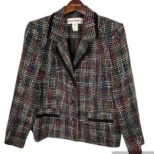 Vintage Colorful Plaid Blazer 12H by Diane Roberts Women's